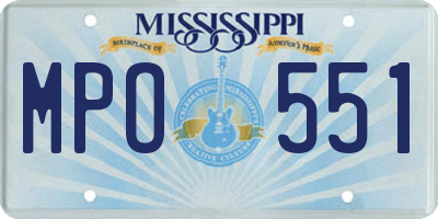 MS license plate MPO551