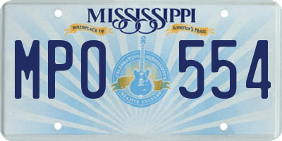 MS license plate MPO554