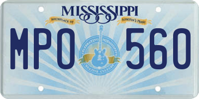MS license plate MPO560