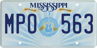 MS license plate MPO563