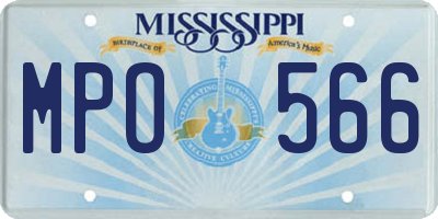 MS license plate MPO566