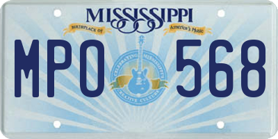 MS license plate MPO568