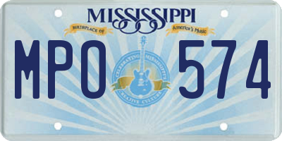 MS license plate MPO574