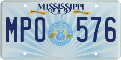 MS license plate MPO576
