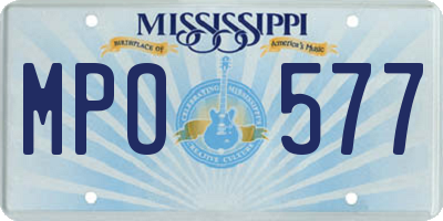 MS license plate MPO577