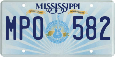 MS license plate MPO582