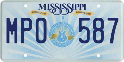 MS license plate MPO587