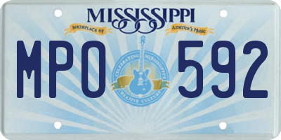 MS license plate MPO592