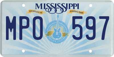 MS license plate MPO597