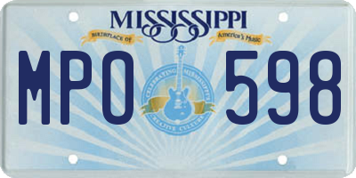 MS license plate MPO598