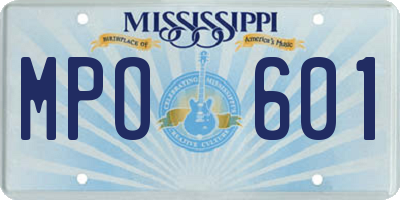 MS license plate MPO601
