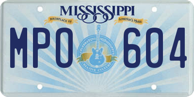 MS license plate MPO604