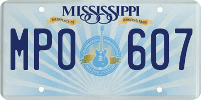 MS license plate MPO607