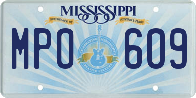 MS license plate MPO609