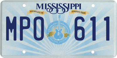MS license plate MPO611