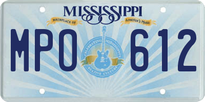 MS license plate MPO612
