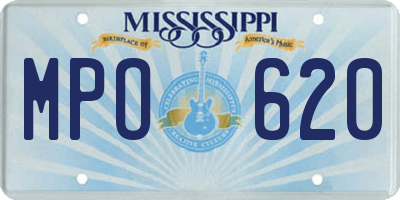 MS license plate MPO620