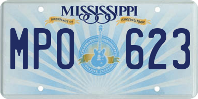 MS license plate MPO623