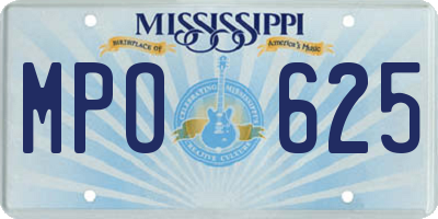 MS license plate MPO625