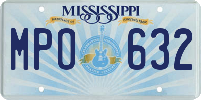 MS license plate MPO632