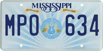 MS license plate MPO634