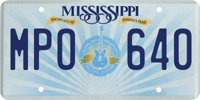 MS license plate MPO640