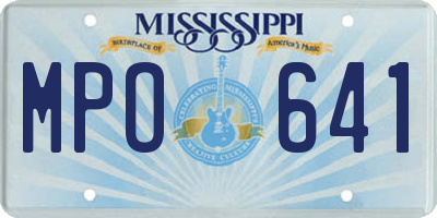MS license plate MPO641