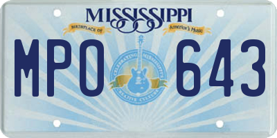 MS license plate MPO643