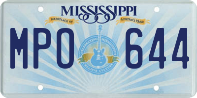 MS license plate MPO644