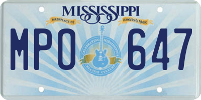 MS license plate MPO647