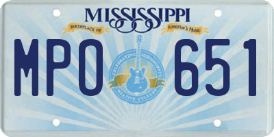 MS license plate MPO651
