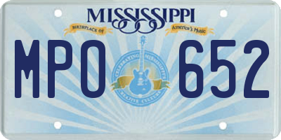MS license plate MPO652