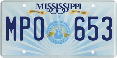 MS license plate MPO653