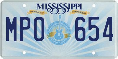 MS license plate MPO654