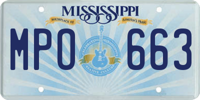 MS license plate MPO663