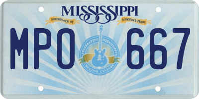 MS license plate MPO667