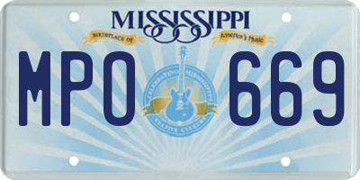 MS license plate MPO669