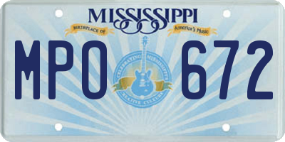 MS license plate MPO672