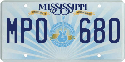 MS license plate MPO680