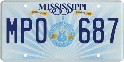 MS license plate MPO687