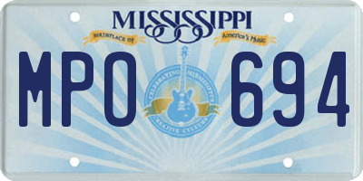 MS license plate MPO694