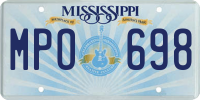 MS license plate MPO698