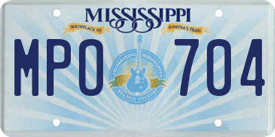 MS license plate MPO704