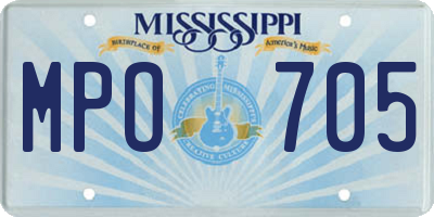 MS license plate MPO705