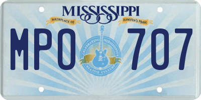 MS license plate MPO707