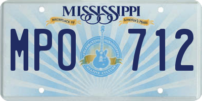 MS license plate MPO712