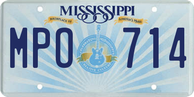 MS license plate MPO714