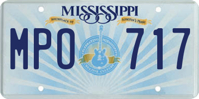 MS license plate MPO717