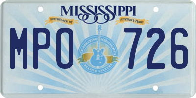 MS license plate MPO726