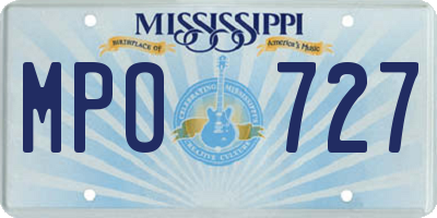 MS license plate MPO727